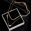 316 Surgical Stainless Steel Double Layer Necklaces NJEW-P324-03A-G-1