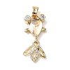 Brass Micro Pave Cubic Zirconia Pendants KK-K375-27G-21-1