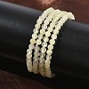 Natural Golden Silk Jade Round Beaded Stretch Bracelets for Women BJEW-F535-01A-1
