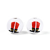 Christmas Spray Painted Schima Wood Beads WOOD-T032-38C-3