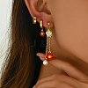 Stainless Steel Flower Tassel Earring Sets LB0942-1