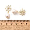 Natural Pearl Dangle Ear Studs EJEW-L099-06G-5