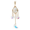 Stainless Steel Cable Chains Pouch Teardrop Pendant Decorations HJEW-TA00370-1