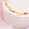 Star & Moon Brass Link Bracelets for Woman BJEW-S157-01G-2