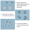 80Pcs 4 Style 304 Stainless Steel Stud Earring Findings and 90Pcs Ear Nuts STAS-UN0034-92-5