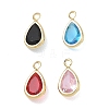 Brass Pave Cubic Zirconia Charms CU-CBABEB3-04G-1