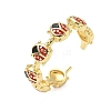 Brass Enamel Cuff Rings for Women RJEW-F196-02B-G-4