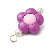 Two Tone Opaque Acrylic Beads with 304 Stainless Steel Flat Head Pins Pendants PALLOY-JF03483-01-5