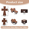 160Pcs 2 Styles Natural Wooden Beads WOOD-HS0001-03-2