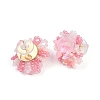 Flower Glass Plastic Stud Earrings FS-WG119A6-01-3