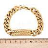 Stainless Steel Cuban Link Chain Bracelets BJEW-D379-06G-3
