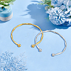 8Pcs 2 Colors Alloy Open Cuff Bangles BJEW-GO0002-26-3