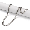 304 Stainless Steel Cuban Link Chain Necklaces for Men NJEW-B117-01E-P-2
