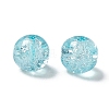 Transparent Crackle Glass Beads GLAA-P029-01-3