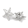 304 Stainless Steel Starfish Stud Earrings EJEW-D281-30S-2