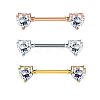 304 Stainless Steel Clear Cubic Zirconia Heart Nipple Rings WGD549D-03-1