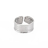 Non-Tarnish 304 Stainless Steel Plain Band Open Cuff Ring for Women RJEW-S405-180P-1