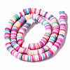 Handmade Polymer Clay Beads Strands CLAY-R089-6mm-140-3