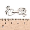 Brass Micro Pave Clear Cubic Zirconia Fold Over Clasps KK-C075-08P-3