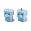 Flocking Opaque Resin Pendants RESI-F064-A22-1