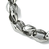 304 Stainless Steel Rhombus Link Chain Bracelets for Women Men BJEW-C063-09AS-2