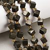 Natural Gold Pyrite/Golden Pyrite Beads Strands G-F833-M01-01-1