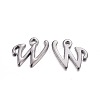 Gunmetal Plated Alloy Letter Pendants PALLOY-P097-03-W-1