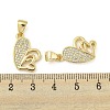 Brass Micro Pave Clear Cubic Zirconia Pendants ZIRC-P113-07G-G-3