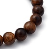Unisex Natural Wood Beaded Stretch Bracelets BJEW-JB05463-03-2
