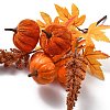 Velvet & Plastic & Foam Artificial Fall Pumpkin Floral Bouquet with Iron Stem TH-CBAC0DE-04-3