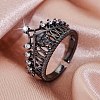 Crown Skull Zinc Alloy Open Cuff Rings for Women PW-WGB7021-01-2