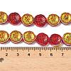 Half Electroplate Baking Paint Glass Beads Strands EGLA-K061-11A-AB02-4