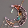 7 Chakra Copper Wire Wrapped Natural & Synthetic Mixed Gemstone Beads Moon Tree of Life Suncatchers HJEW-F027-13-3