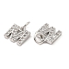 Brass Micro Pave Grade AAA Cubic Zirconia Charms ZIRC-P067-11P-M-NR-3