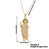 Shiny Brass Clear Cubic Zirconia Religion Saint Jude Pendant Necklaces for Christmas and Birthday Parties PX0651-5-1