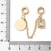 Brass Micro Pave Clear Cubic Zirconia Cable Chain European Beads KK-G531-07A-G-3