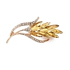 Wheat Shape Alloy Rhinestone Lapel Pins for Backpack Clothes JEWB-B038-01G-1