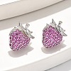 Brass Micro Pave Cubic Zirconia Stud Earrings EJEW-Q015-13P-01-5