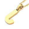 Ion Plating(IP) Initial Letter 304 Stainless Steel Pendant Necklaces NJEW-M199-01G-J-2