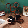 1Pcs 5-Slot Octagonal Acacia Wood Plexiglass Visible Window Watch Organizer Boxes CON-OC0001-72-3