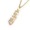 Brass Micro Pave Clear Cubic Zirconia Pendant Necklaces NJEW-L146-28A-G-1