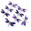 Natural Amethyst Crystal Dragonfly Figurines PW-WG22635-01-4