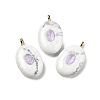 Natural Howlite & Cubic Zirconia Pendants G-Z076-01G-07-1
