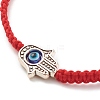 6Pcs 6 Style Alloy Hamsa Hand & Resin Evil Eye Braided Bead Bracelets Set BJEW-JB08370-6