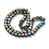 Electroplated Natural Lava Rock Beads Strands G-A256-C01-01G-3