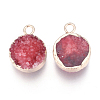 Natural Druzy Agate Pendants G-L566-A04-2