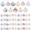 50Pcs Transparent Spray Paint Glass Pendants PALLOY-PH01808-1