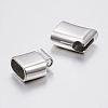 Tarnish Resistant Rectangle Smooth Surface 304 Stainless Steel Magnetic Clasps with Glue-in Ends STAS-I037-33-3