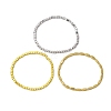 3Pcs 3 Style Brass Beads Strech Bracelets Sets for Women BJEW-JB11049-1