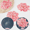 4Pcs Peony Polyester Embroidery Sew On Patches PATC-CY0001-72A-6
